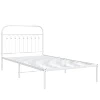 Bedframe met hoofdbord metaal wit 100x190 cm - thumbnail