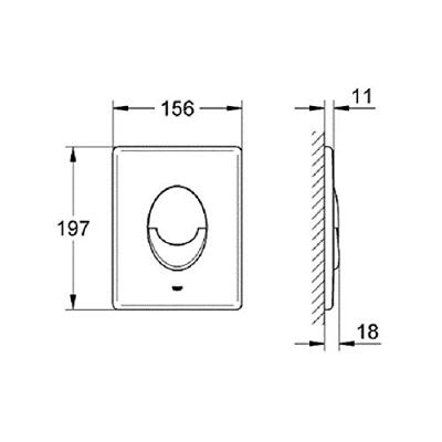 Grohe Skate Air bedieningspaneel glans wit tbv Grohe Rapid SL Grohe Skate Air bedieningspaneel glans wit tbv Grohe Rapid SL