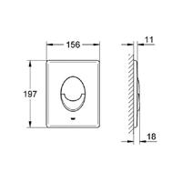 Grohe Skate Air bedieningspaneel glans wit tbv Grohe Rapid SL - thumbnail