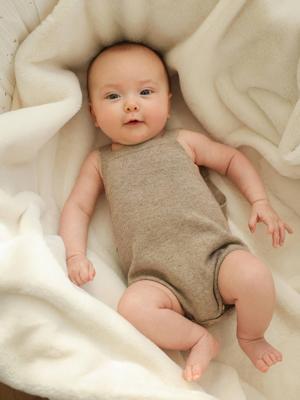 Romper van kasjmier ENVIE DE FRAISE gemêleerd beige