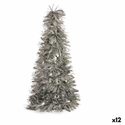 Decoratieve figuren Kerstboom Klatergoud Zilverkleurig Polypropyleen PET 27 x 45,5 x 27 cm (12 Stuks)