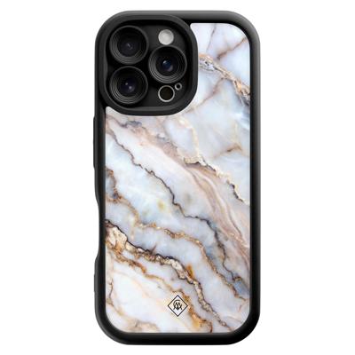 iPhone 16 Pro zwarte case - Marble dream
