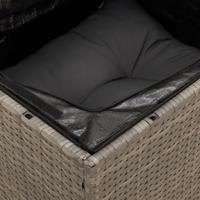 12-delige Loungeset met kussens poly rattan grijs - thumbnail