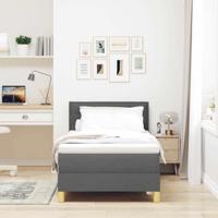 Boxspringbed met matras met matras Donkergrijs 90 x 200 cm Stof - thumbnail