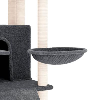 Kattenmeubel met sisal krabpalen 154 cm donkergrijs - thumbnail