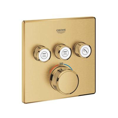 Inbouwkraan GROHE Grohtherm Smart Control Thermostaatkraan met 3-weg Omstelling Vierkant 4 knop Cool Sunrise Geborsteld Inbouwkraan GROHE Grohtherm Smart Control Thermostaatkraan met 3-weg Omstelling Vierkant 4 knop Cool Sunrise Geborsteld