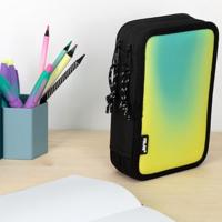 Dubbele etui Milan Sunset Zwart Groen 19,5 x 13 x 5 cm 36 Onderdelen - thumbnail