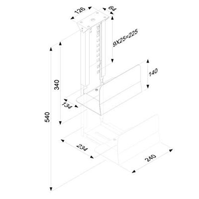 Neomounts CPU-D250BLACK CPU-D250BLACK PC-houder Onder tafel Zwart Belastbaar tot: 30 kg
