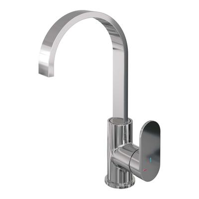 Brauer Chrome Edition Wastafelmengkraan opbouw - hoog - draaibaar - platte uitloop - model C - chroom 5-CE-003-S1