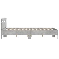 Bedframe met hoofdeinde bewerkt hout betongrijs 120x190 cm - thumbnail