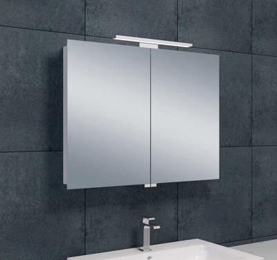 Spiegelkast Wiesbaden met Led Verlichting 80x60 Aluminium Spiegelkast Wiesbaden met Led Verlichting 80x60 Aluminium