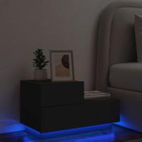 Nachtkastje met LED-verlichting 70x36x40,5 cm zwart - thumbnail