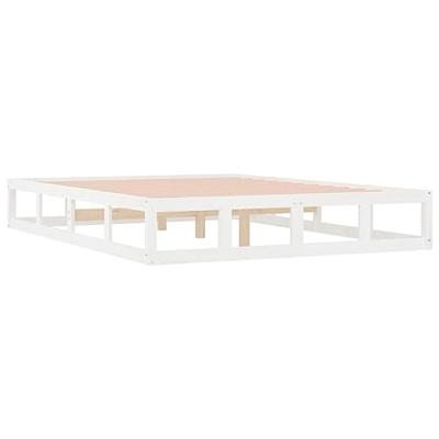 Bedframe massief hout wit 180x200 cm