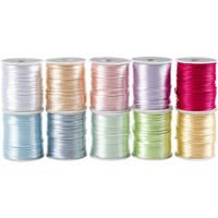 Creativ Company Satijnkoord, dikte 2 mm, pastelkleuren, 10x50 m/ 1 doos - thumbnail
