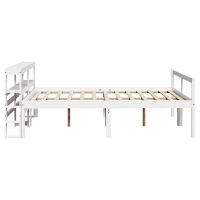 Seniorenbed met hoofdbord massief grenenhout wit 140x200 cm