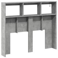 Hoofdbordkast met LED-verlichting 120x17x102 cm betongrijs - thumbnail