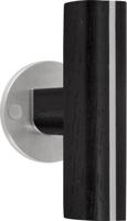 Formani Piet Boon TWO PBT22/50 deurkrukdubbel geveerd op rozet - mat RVS/eikenhout zwart - thumbnail