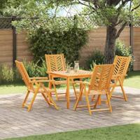 Tuinstoel 4 pcs Bruin 57 x 72 x 109 cm Massief Acaciahout - thumbnail