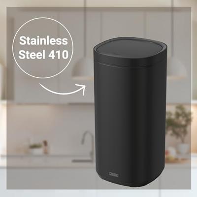 Afvalbak desq touch 50 liter rvs zwart