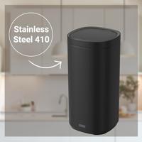 Afvalbak desq touch 50 liter rvs zwart - thumbnail