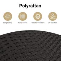 Ligbed met kussens poly rattan zwart - thumbnail
