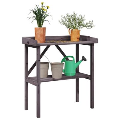 VidaXL Plantentafel met schap 78x38x82,5 cm vurenhout grijs VidaXL Plantentafel met schap 78x38x82,5 cm vurenhout grijs