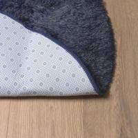 Hoogpolig vloerkleed NAVARRA 120x120 cm polyester marineblauw - thumbnail