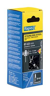 Rapid Blindklinknagels RVS | Ø4,8 x 14 mm | Incl. Boor | 50 Stuks - 5001461