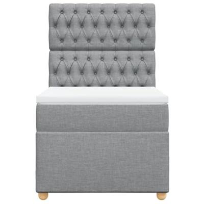 Boxspring met matras stof lichtgrijs 90x190 cm