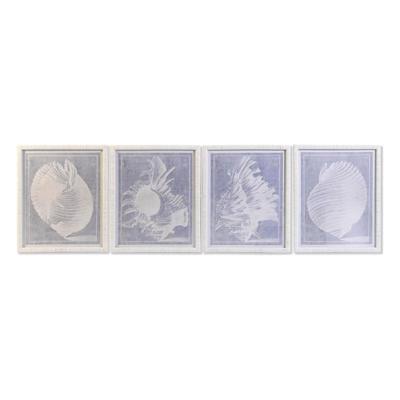Schilderij DKD Home Decor Kristal Schelp 50 x 2 x 60 cm 50 x 60 x 2,5 cm (4 Onderdelen)