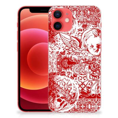 Silicone Back Case iPhone 12 Mini Angel Skull Rood