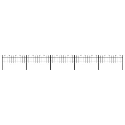 Tuinhek met ronde bovenkant 8,5x0,6 m staal zwart