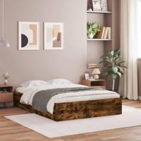 Bedframe met lades bewerkt hout gerookt eikenkleurig 135x190 cm - thumbnail