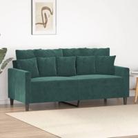 Tweezitsbank 140 cm fluweel donkergroen - thumbnail