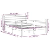 Bedframe met hoofdeinde zonder matras 140x200 cm wit - thumbnail