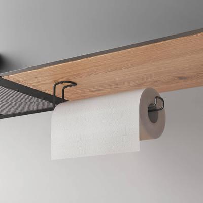 Metaltex Keukenrolhouder Hangend 30x3x10 cm Zwart