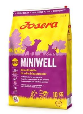 JOSERA Miniwell Hondenvoer voor kleine rassen, 1 x 10 kg, extra verdraagbaar recept met gevogelte, super premium droogvoer voor volwassen honden, 1 stuk verpakt