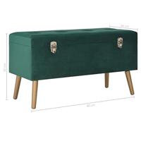 Bankje met opbergvak 80 cm fluweel groen - thumbnail