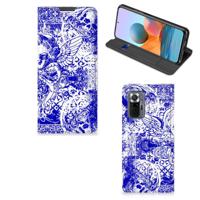 Mobiel BookCase Xiaomi Redmi Note 10 Pro Angel Skull Blauw - thumbnail