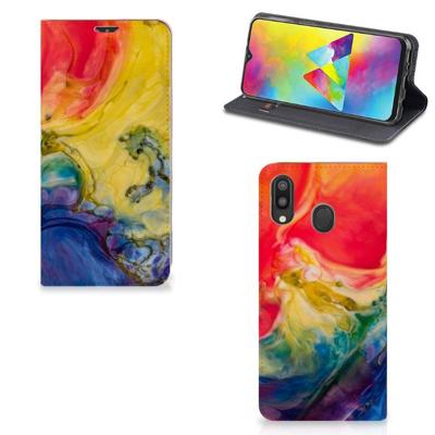 Bookcase Samsung Galaxy M20 Watercolor Dark Bookcase Samsung Galaxy M20 Watercolor Dark