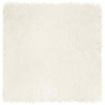 Nep Schapenvacht Tapijt Tafalla Wit 200 x 200 cm Polyester