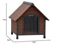 @Pet hondenhok met kunststof flappen rustique 76x76x72 cm bruin - thumbnail