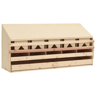 VidaXL Kippenlegkast 5 compartimenten 117x33x54 cm massief grenenhout