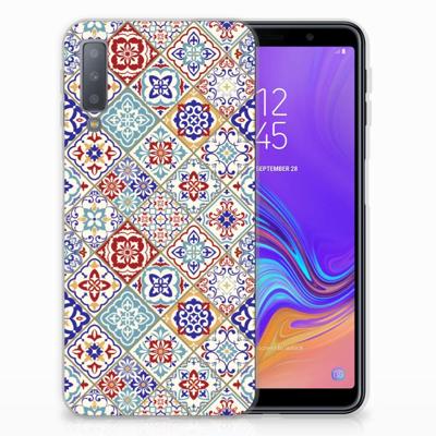 Samsung Galaxy A7 (2018) | TPU | Siliconen hoesje | Tiles Color