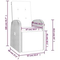 Tuinstoelen 2 st verstelbaar met kussens poly rattan grijs - thumbnail