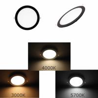 LED paneel rond 7W 120mm inbouw zwart 720 Lm kleur instelbaar 3000K, 4000K en 5700K dimbaar - thumbnail