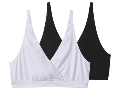 esmara Set van 2 voedingsbeha&apos;s zonder beugel (Zwart/wit, S (36/38))