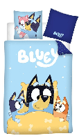 Bluey dekbedovertrek lichtblauw 140 x 200 cm - thumbnail