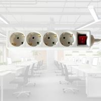 Stekkerdoos BRASQ 4 voudig 3 meter wit - thumbnail