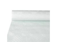Damast tafelkleed papier 118cmx8m wit - thumbnail
